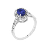Diamond and Oval Sapphire Ring