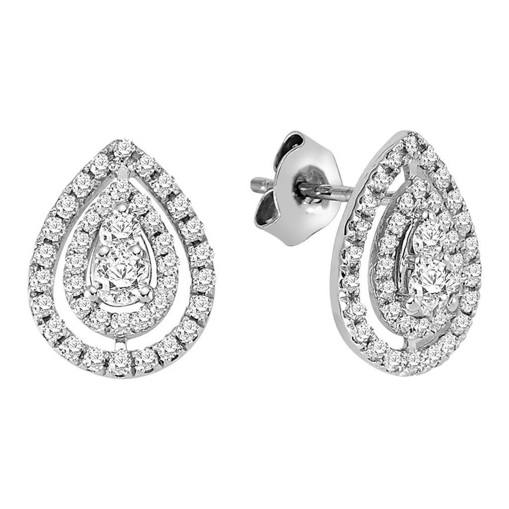 Diamond and drop earrings
