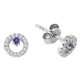 Diamond and sapphire stud earrings