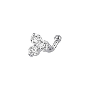 0.09 total carat diamond tria nose piercing