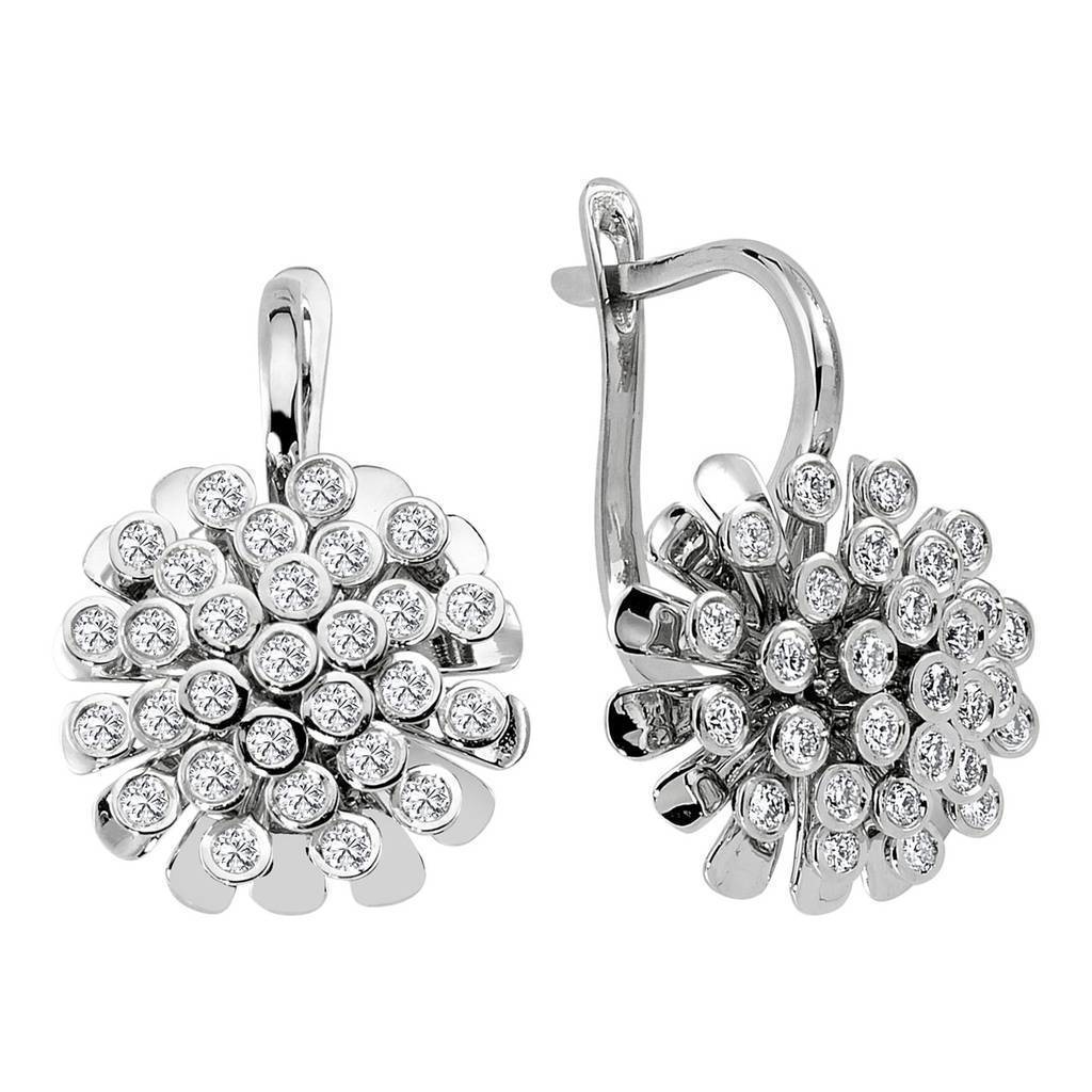 Diamond flower earrings