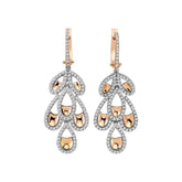 Boucles d'oreilles pendantes en lot antique avec diamants