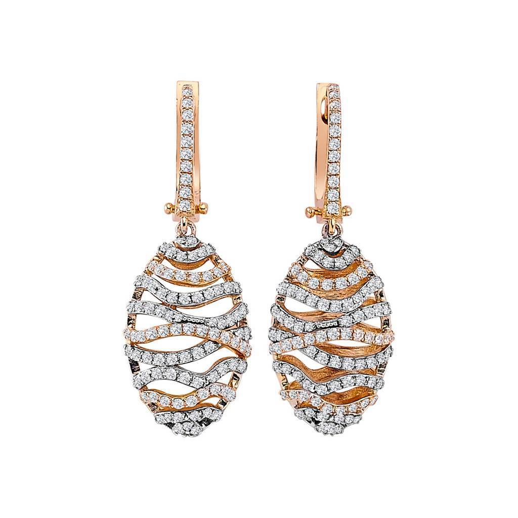 Diamond silk cocoon earrings