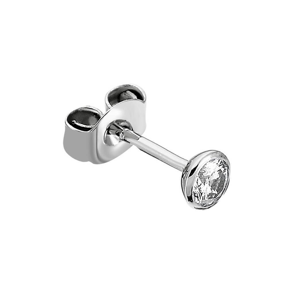 0.13 Carat Solitaire Diamond Men's Earring