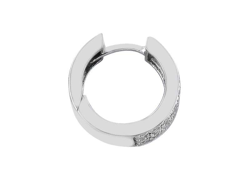 Three Row Diamond Men's Hoop Earrings