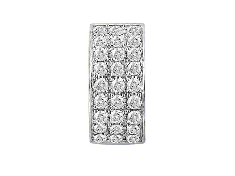 Three Row Diamond Men's Hoop Earrings