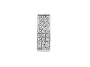 Three Row Diamond Men's Hoop Earrings