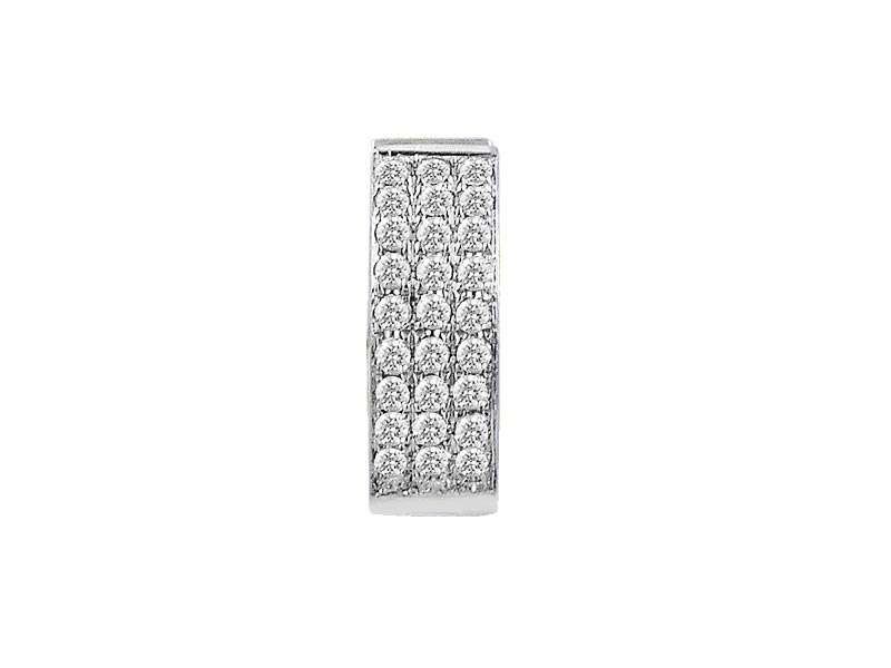 Three Row Diamond Men's Hoop Earrings