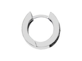 Three Row Black Diamond Men's Hoop Earrings