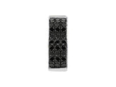 Three Row Black Diamond Men's Hoop Earrings