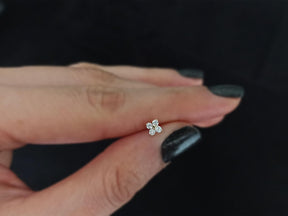 0.11 total carat diamond quaternary nose piercing