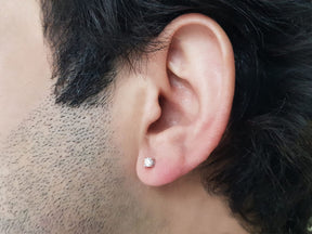 Boucles d'oreilles à tige avec diamant solitaire de 0,17 carat pour hommes