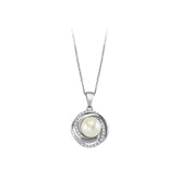 Collier spirale diamants et perles