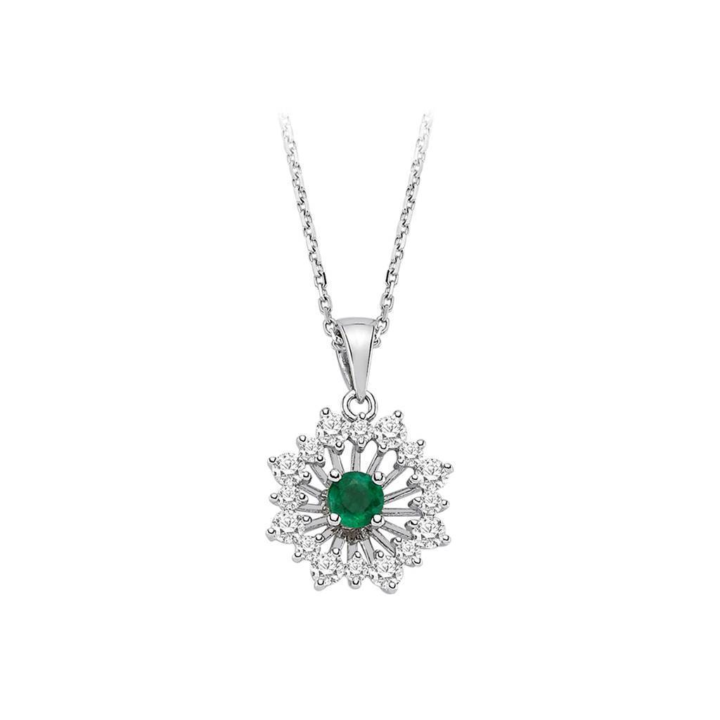 Diamond and Emerald Sunlight Necklace