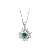 Collier Soleil Diamant et Émeraude