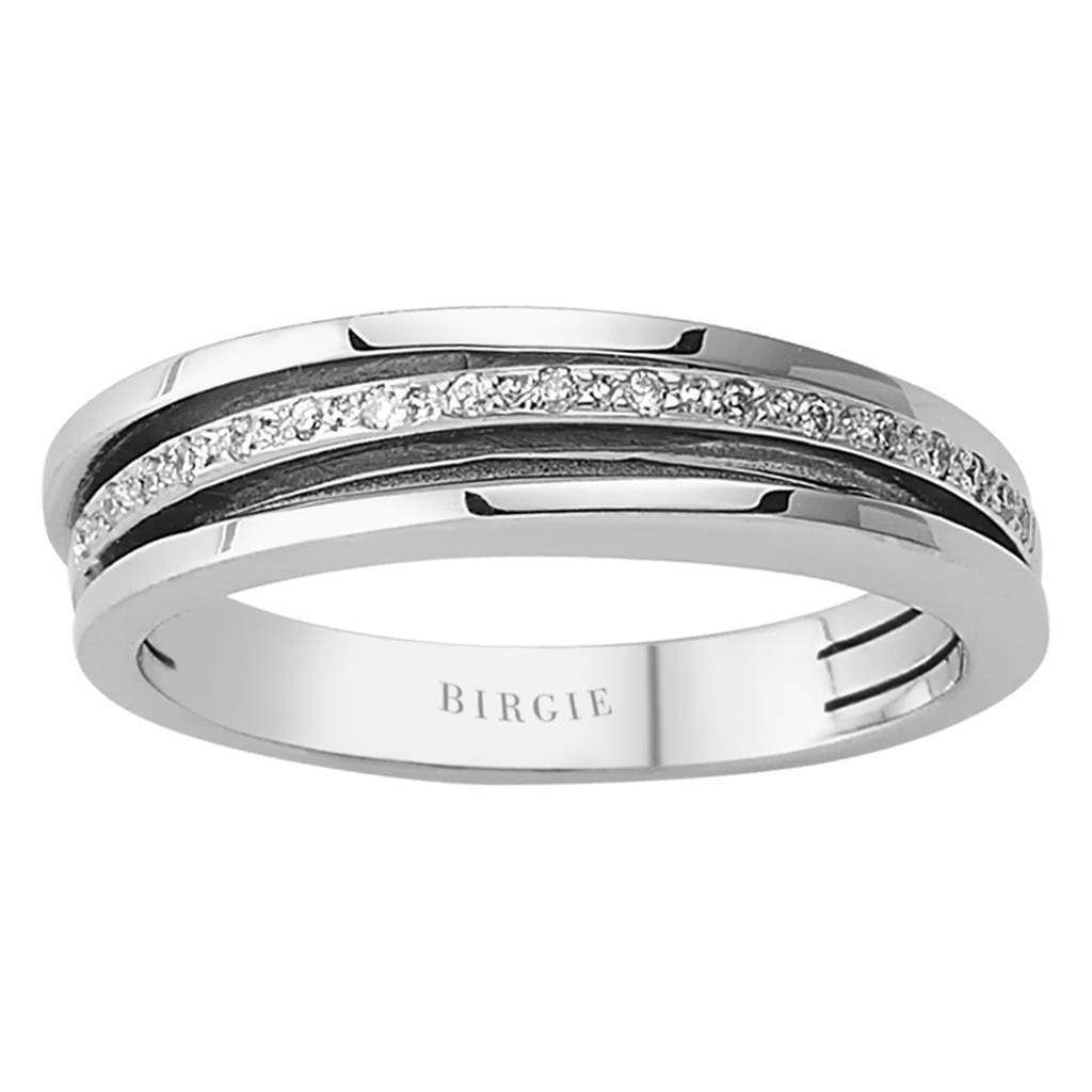 Diamond Three Row Modern Ring