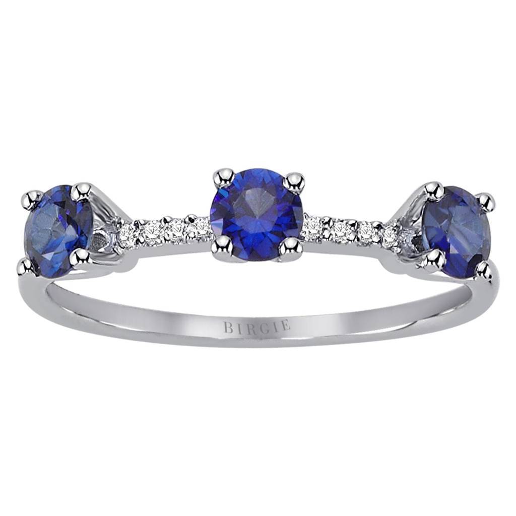 Diamond and Tria Sapphire Ring