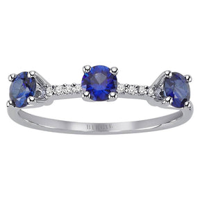 Diamond and Tria Sapphire Ring