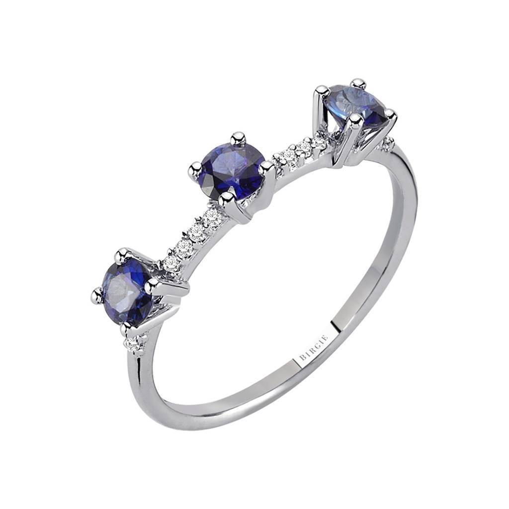 Diamond and Tria Sapphire Ring