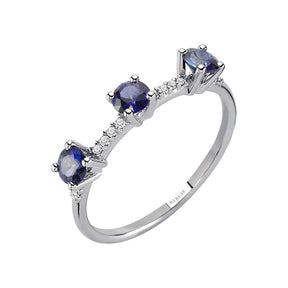 Diamond and Tria Sapphire Ring