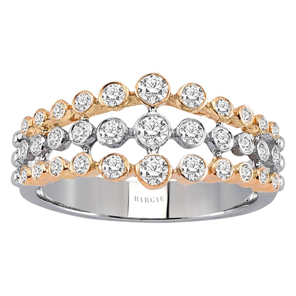 Bague Diamant à Trois Rangs