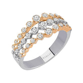 Bague Diamant à Trois Rangs