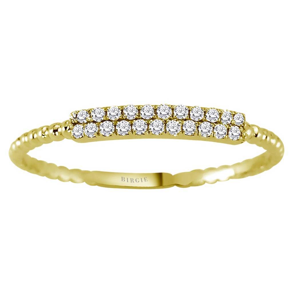 Alliance diamants deux rangs en or jaune