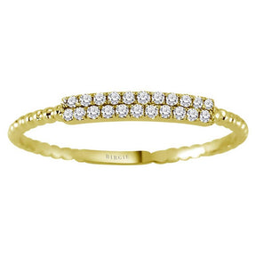 Alliance diamants deux rangs en or jaune