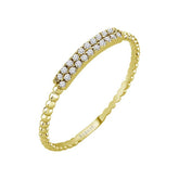 Alliance diamants deux rangs en or jaune