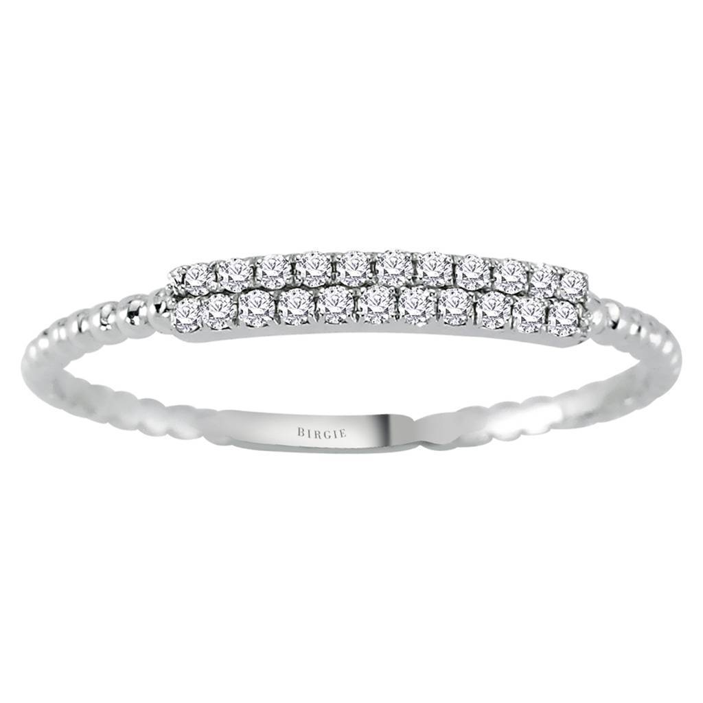 Alliance diamants deux rangs en or blanc