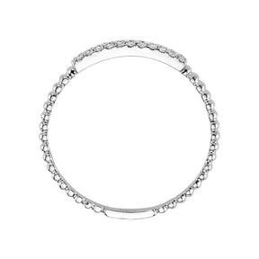 Two-row diamond alliance in white gold