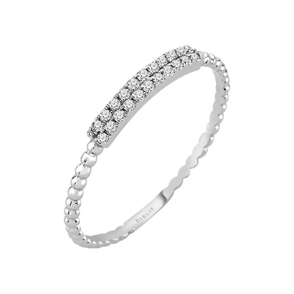 Alliance diamants deux rangs en or blanc