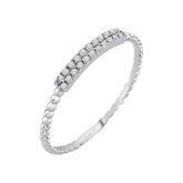 Two-row diamond alliance in white gold