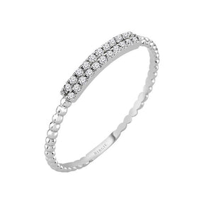 Two-row diamond alliance in white gold