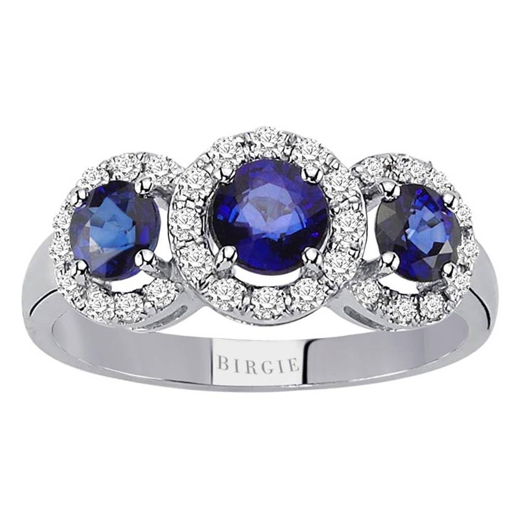 Diamond and Sapphire Tria Ring