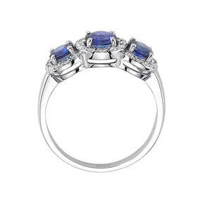 Diamond and Sapphire Tria Ring
