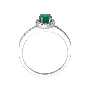 Diamond and Oval Emerald Ring