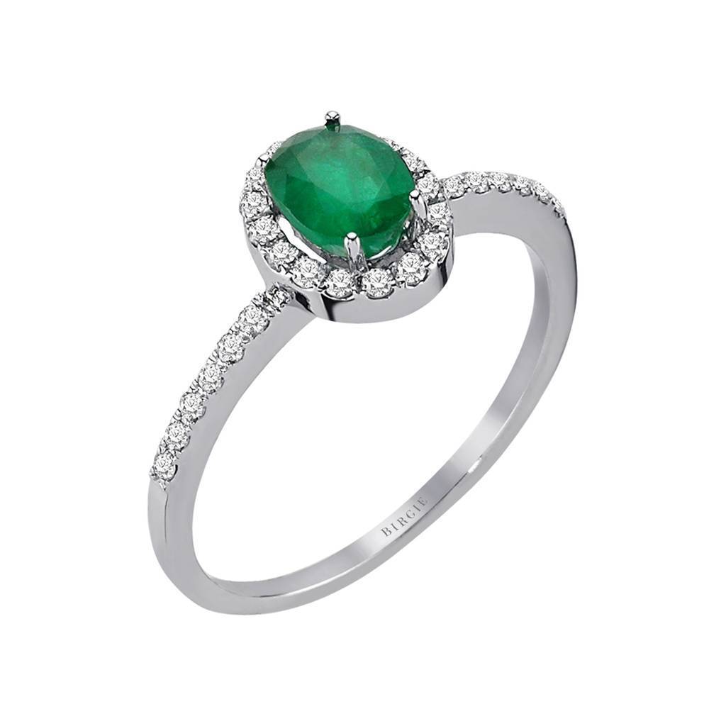 Diamond and Oval Emerald Ring