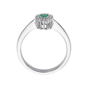 Diamond and Oval Emerald Ring