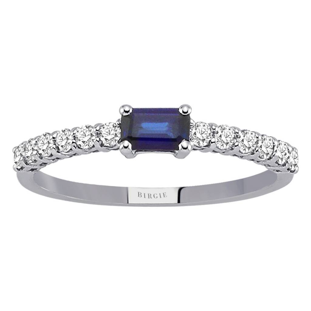 Diamond and Baguette Sapphire Ring