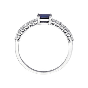 Diamond and Baguette Sapphire Ring