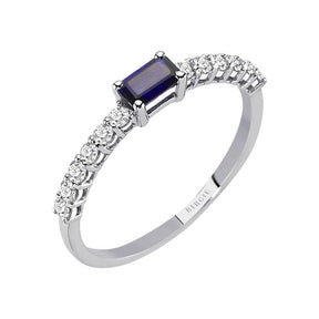 Diamond and Baguette Sapphire Ring