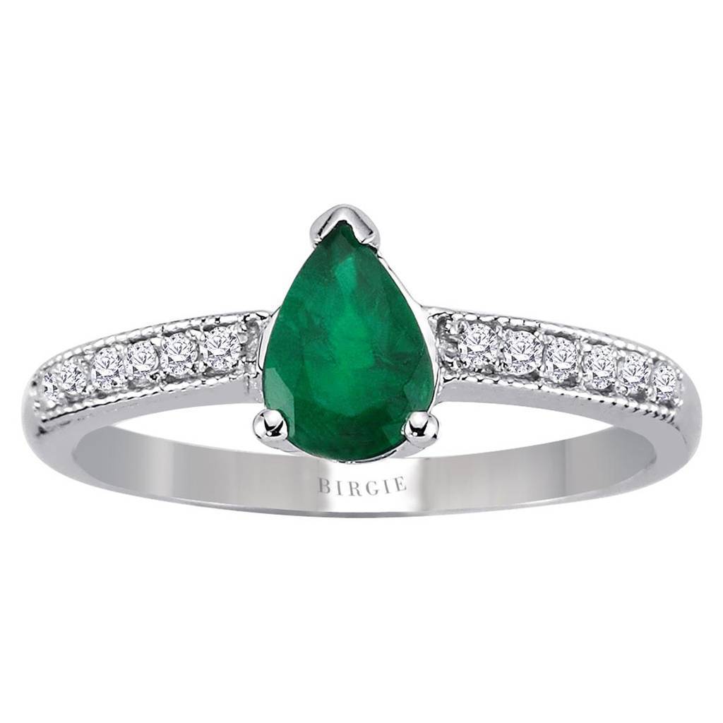 Diamond and Pear Emerald Ring