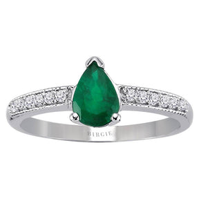 Diamond and Pear Emerald Ring