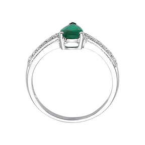 Diamond and Pear Emerald Ring