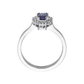 Diamond and octagon sapphire ring