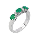 Diamond and Oval Emerald Ring