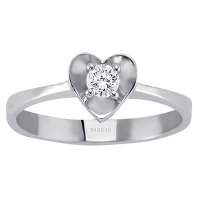 0.16 carat diamond solitaire heart ring