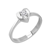0.16 carat diamond solitaire heart ring
