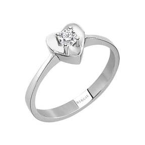 0.16 carat diamond solitaire heart ring